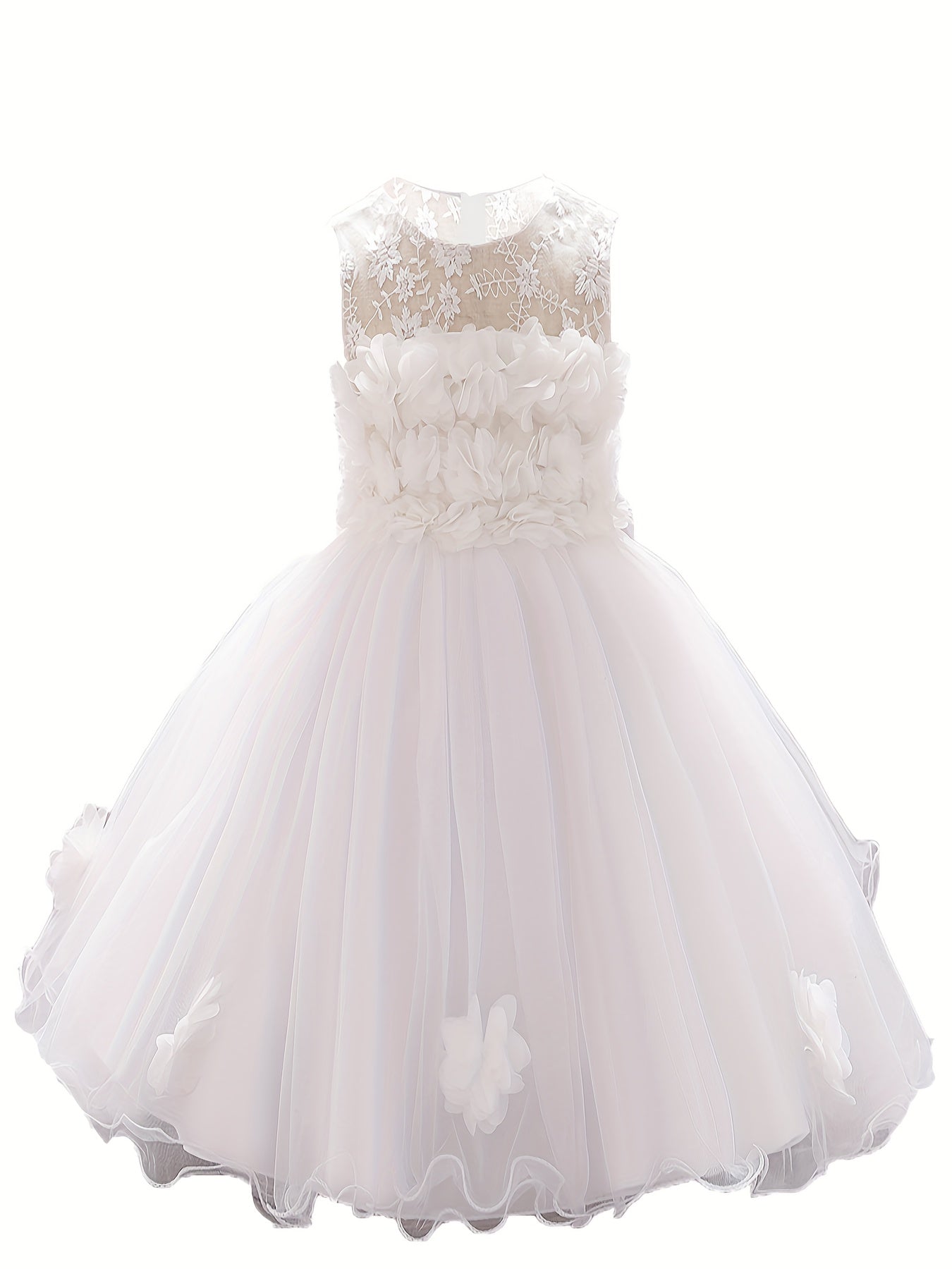 Flower Embroidered Princess Dress for Girls