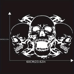 Three Skull Head Hood Car Stickers Door Body Halloween Vinyl Decals