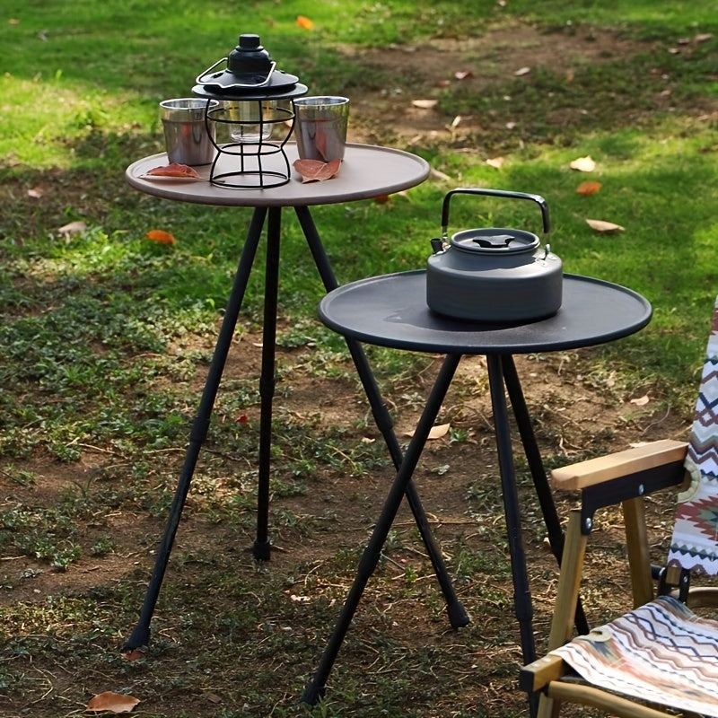 Portable Adjustable Height Round Table for Camping