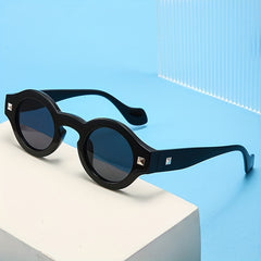 Y2K Round Sunglasses Hiphop Rivet Anti Glare Glasses UV400