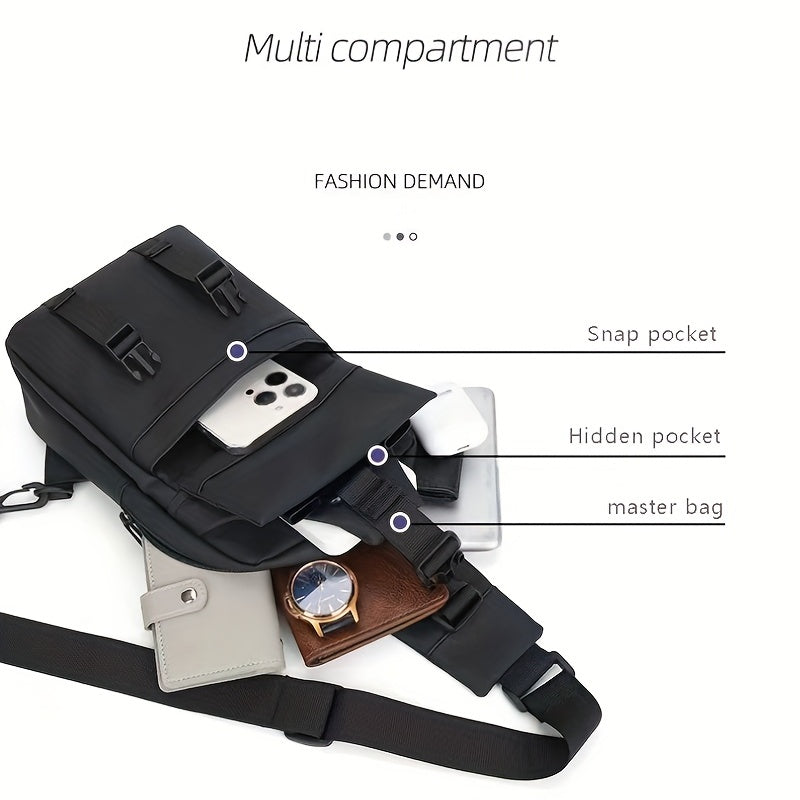 Men's Casual Chest Bag Crossbody Bag Waterproof Shoulder Handbag