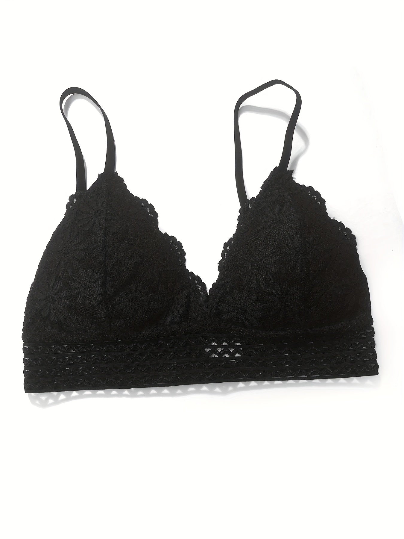 3pcs Floral Lace Wireless Bras Comfy & Breathable Bra Women's Lingerie