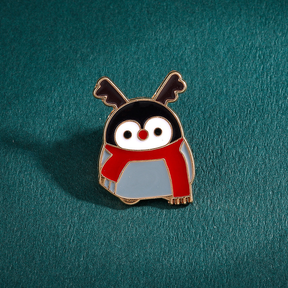 Men's Christmas Pattern Red Alloy Pin