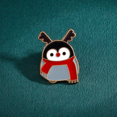Men's Christmas Pattern Red Alloy Pin