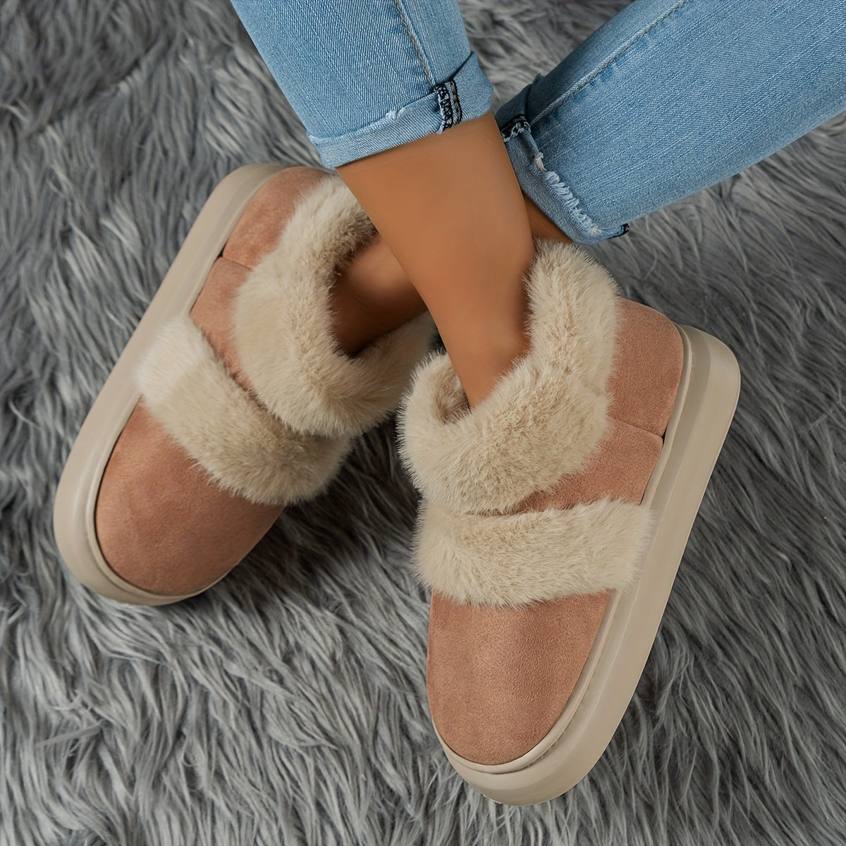 Thermal Lined Faux Suede Snow Boots for Women