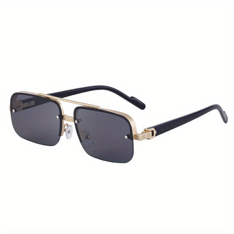 Men's Half Frame Metal Sunglasses UV Protection