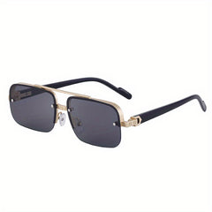 Men's Half Frame Metal Sunglasses UV Protection