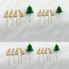 Christmas Beehive Cocktail Decoration Bamboo Stick Cake Fruit Stick