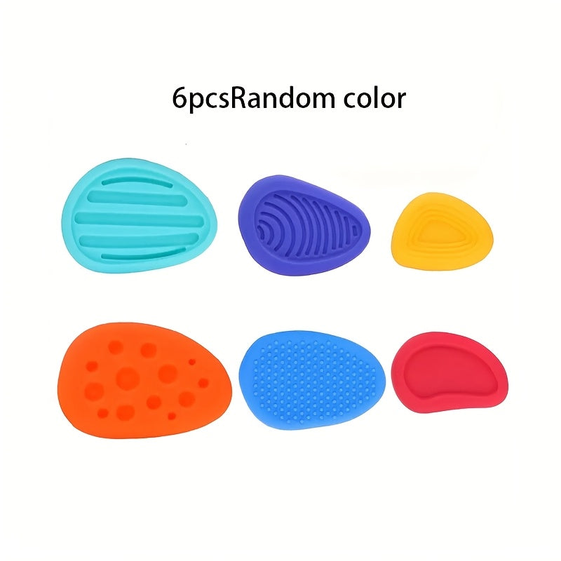 6pcs Soft Textured Fidget Stones, Teenagers & Adults, Durable, Colorful