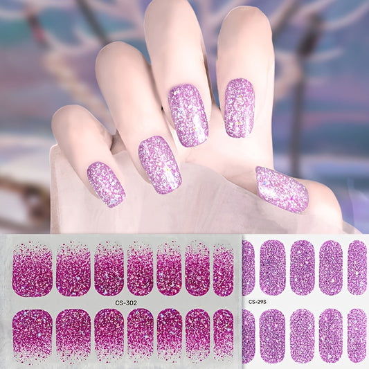 2pcs Self Adhesive Nail Wraps for UV Lamp Geometric Easy Apply & Remove