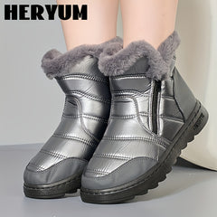 Women's Waterproof Non slip Medium Tube Snow Boots