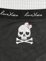 Skull Print Halloween Bra & Panties Set