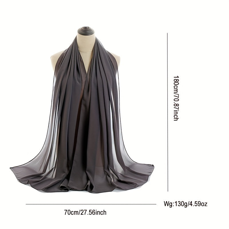Cross Border Solid Scarf Pearl Chiffon Long Scarf Air Conditioning Scarf