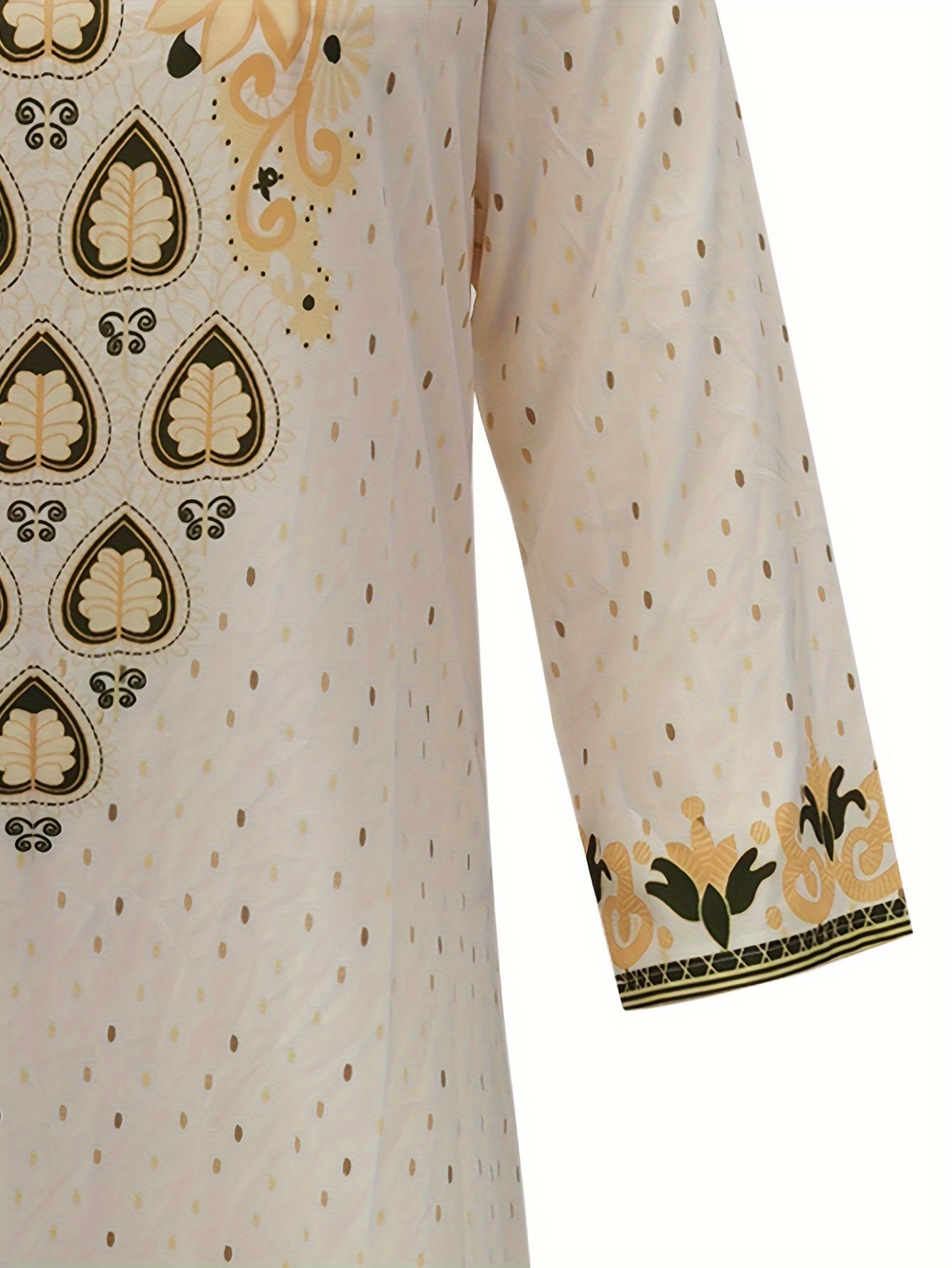  Paisley Print Boho Abaya Dress