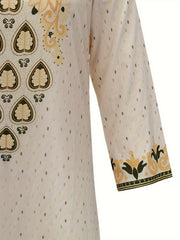  Paisley Print Boho Abaya Dress