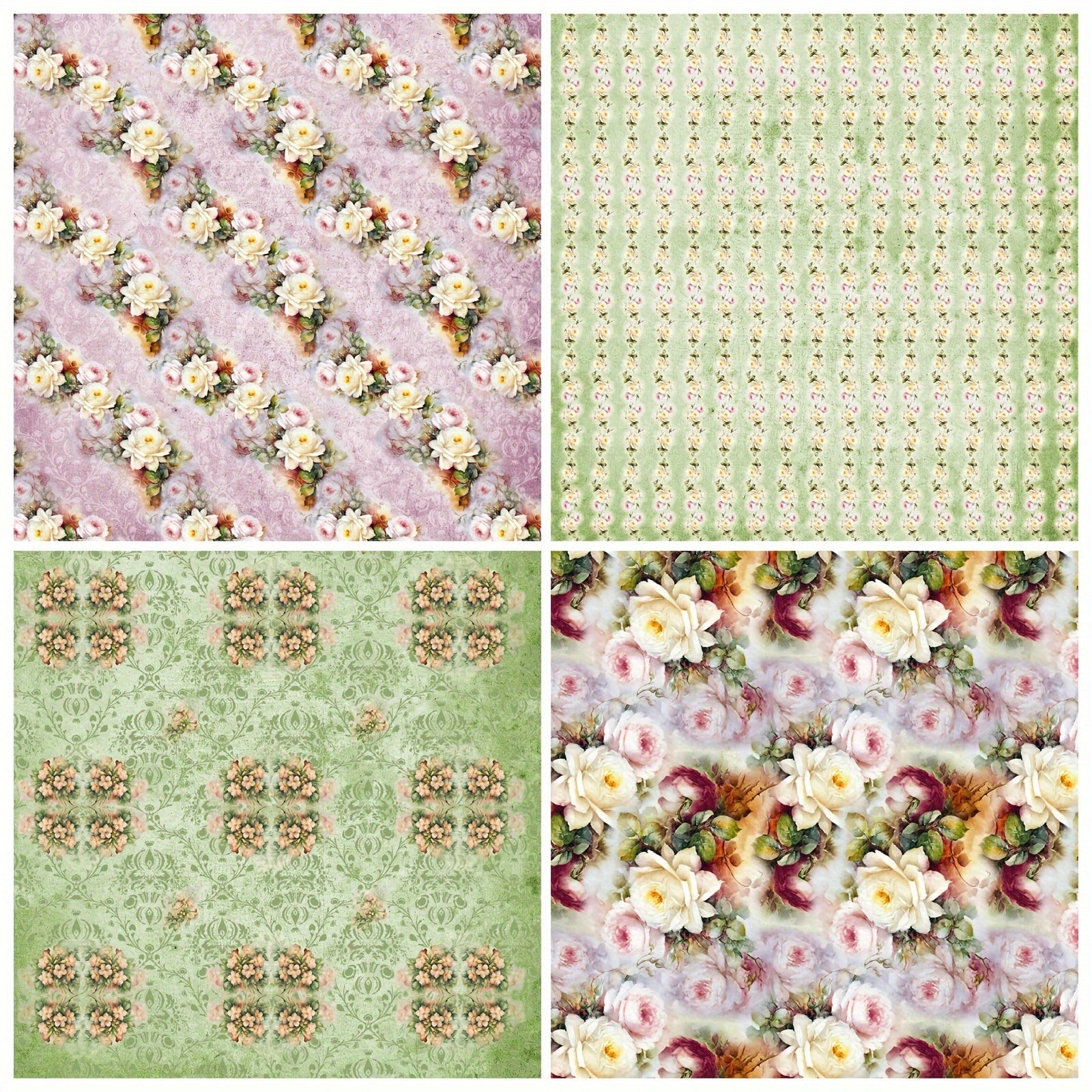 12pcs Flower Series Brochure Paper for DIY Photo Album Scrapbook Art Card