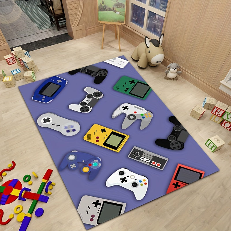 Game Controller Print Area Rug Anti-Skid Soft Carpet Washable Vintage Floor Mat