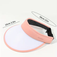 Pink Photochromic Visor Hat Wide Brim Foldable PVC Sun Hat UV Protection