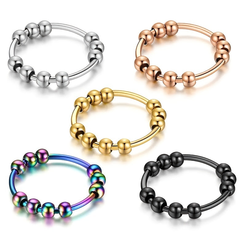 10 Beads Rotating Anxiety Ring for Couples Stress Relief