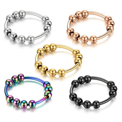 10 Beads Rotating Anxiety Ring for Couples Stress Relief