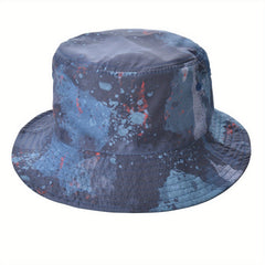 Tie Dye Print Sun Hat Unisex Drawstring Bucket Hats Lightweight Rain Hat