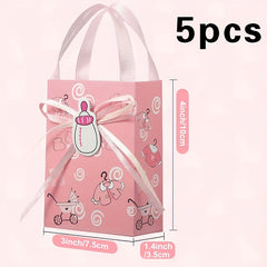 5pcs Pink Cartoon Milk Bottle Birthday Party Snack