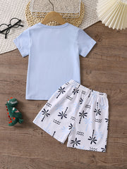 Boys Dinosaur T-shirt & Shorts Set For Summer