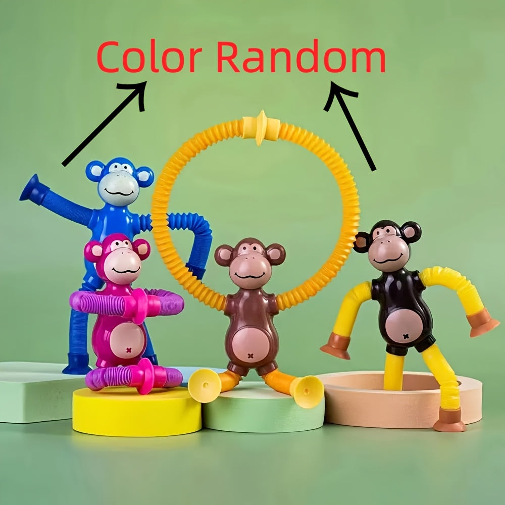 4pcs Stretchy Monkey Suction Cup Toys Colorful Goodie Bag Ideal