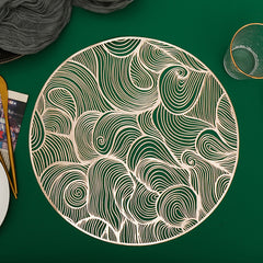 Metallic Vinyl Round Placemat for Coffee Cups and Dining Table