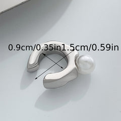 Faux Pearl Decor Ear Cuff Minimalist Style Jewelry