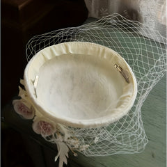 French Style Fascinator Hat Mesh Flower Beret Women
