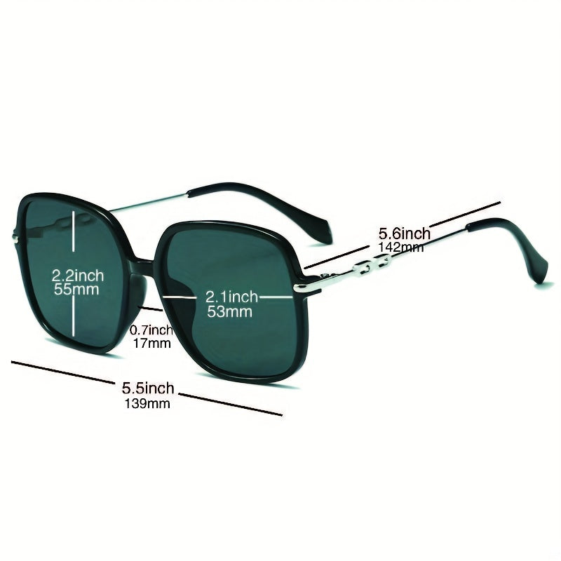 Oversized Square Sunglasses Mirror Lens UV400