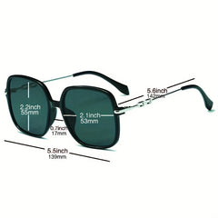 Oversized Square Sunglasses Mirror Lens UV400