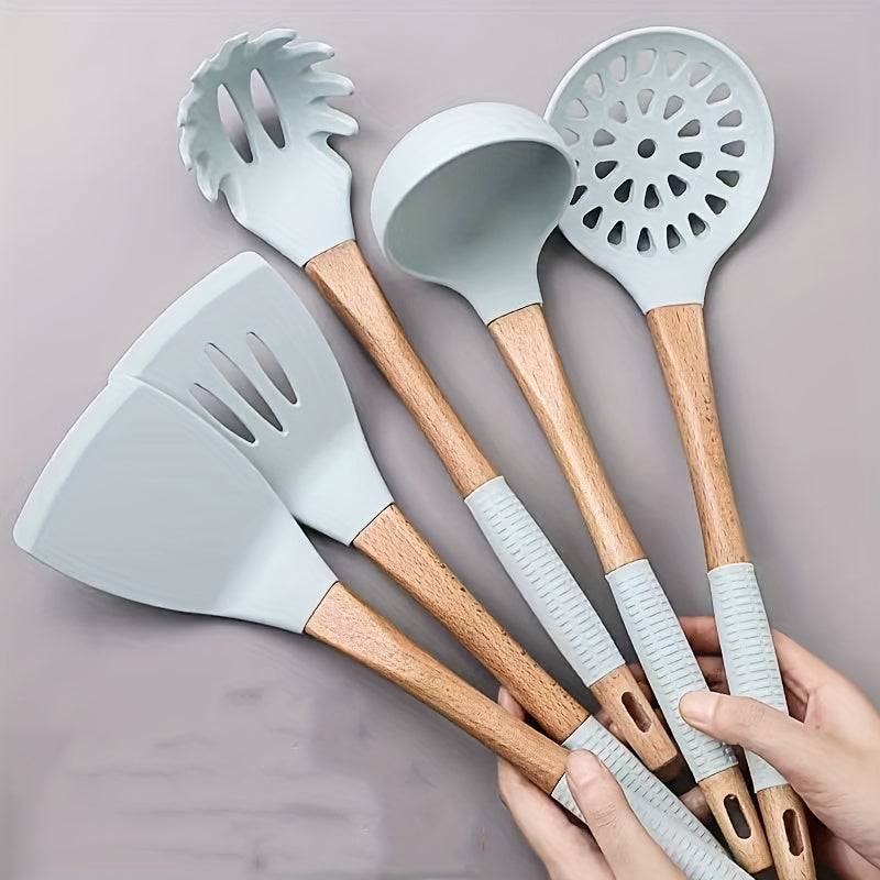 Silicone Cooking Spatula & Spoon Set for Non-Stick Pan