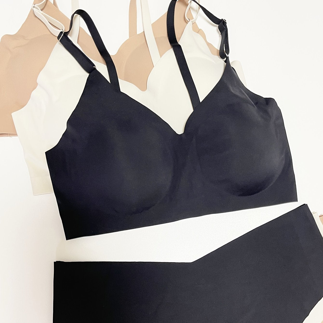 Seamless Solid Bra & Panties Set Soft Intimates Lingerie Women's Underwear