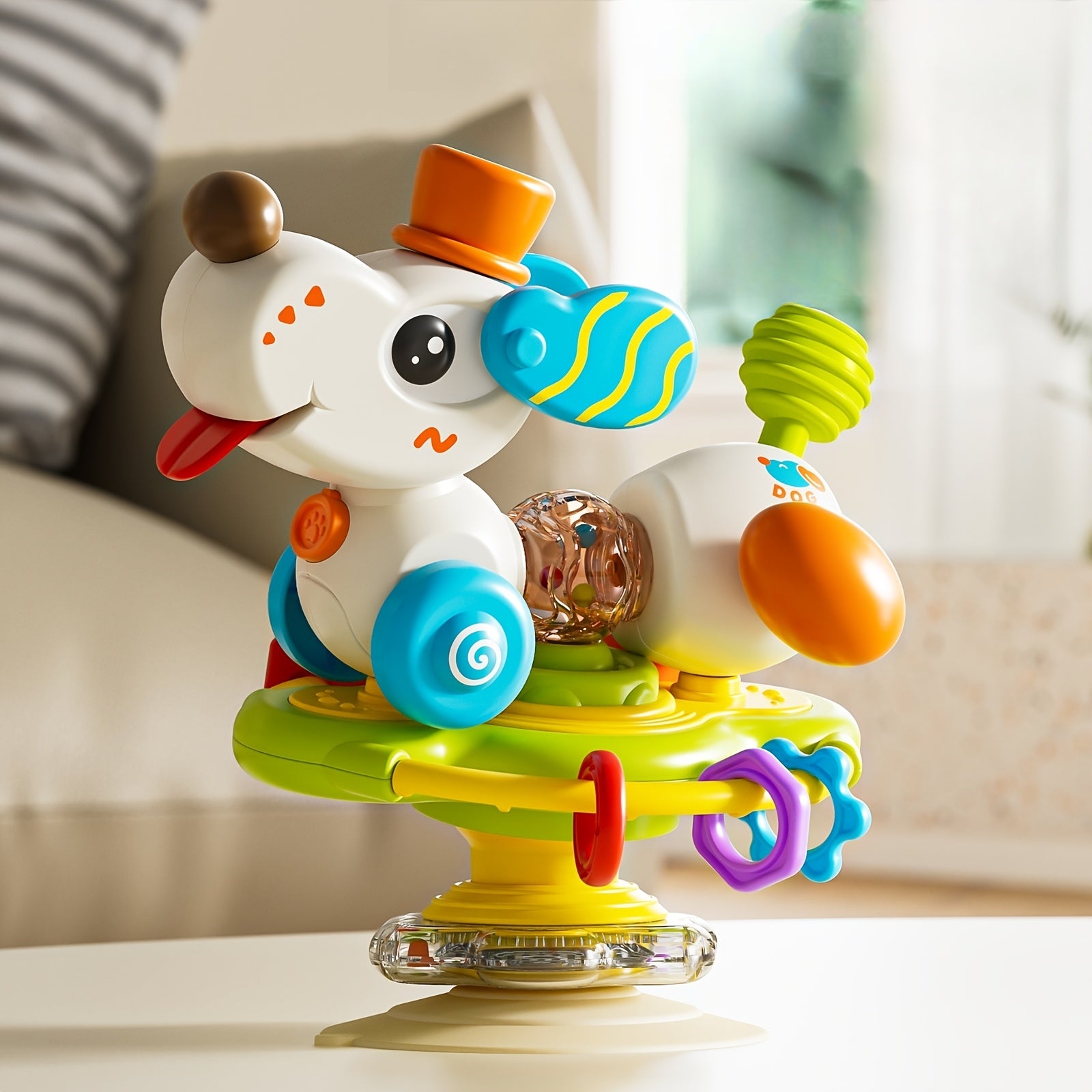 Colorful Suction Cup Spinner Toy Fun Animal Theme Rotator for Windows & Bathtubs