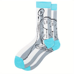 Men's Patterned Crew Socks for Outdoor Wear