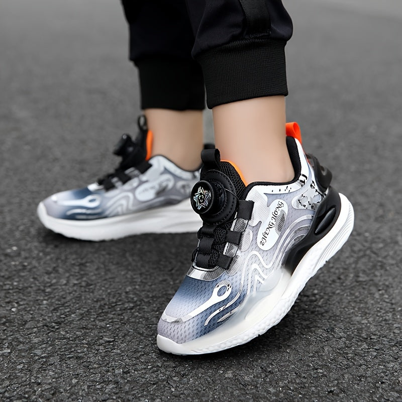 Kid's Non Slip Basketball Shoes w/ Rotating Buckle & Comfy Design