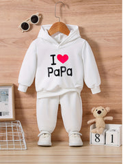 Love Print Toddler Baby Outfit Set for Fall Winter
