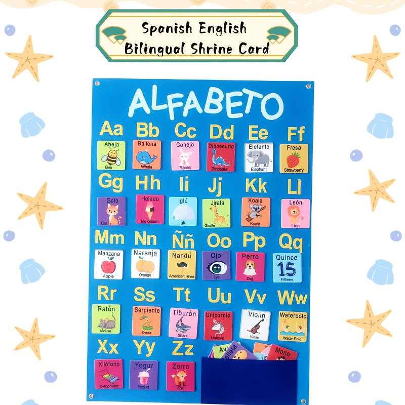 Interactive Felt Busy Board for Kids English Spanish & Storytelling