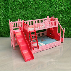 Dollhouse Mini Twin Slide Bed for Princess Room Decor