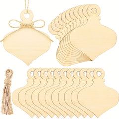 10pcs Wooden Peach Heart Christmas Pendant DIY Crafts