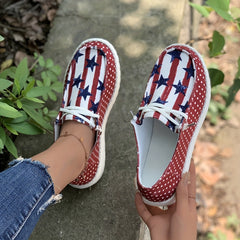 Women's Stars & Polka Dot Canvas Shoes Lace Up Slip On Casual Outdoor Shoes