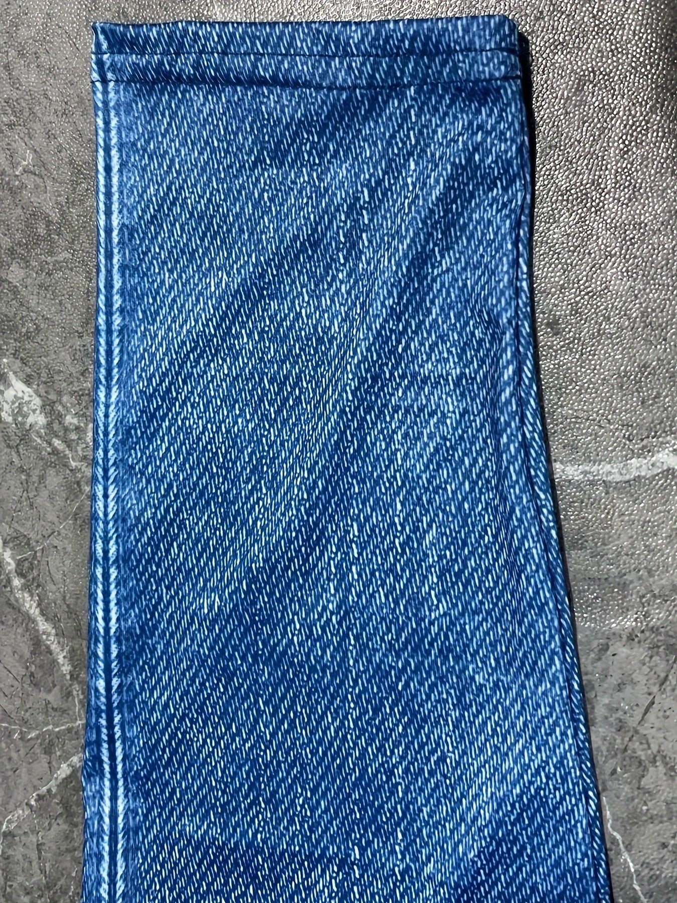  Denim Print High Rise Leggings