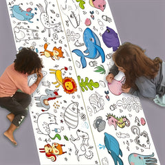 Creative Drawing Roll for Kids - 3 Sizes of Paper, Underwater World Theme
