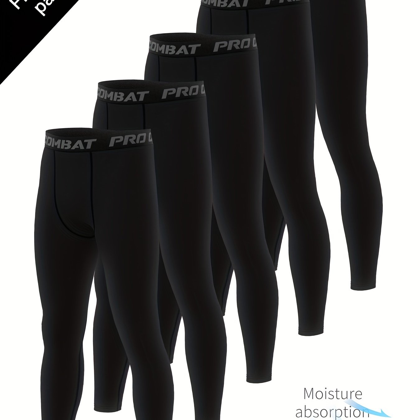 Men's 5pcs High Stretch Leggings Active Quick Drying Sports Compression Pants