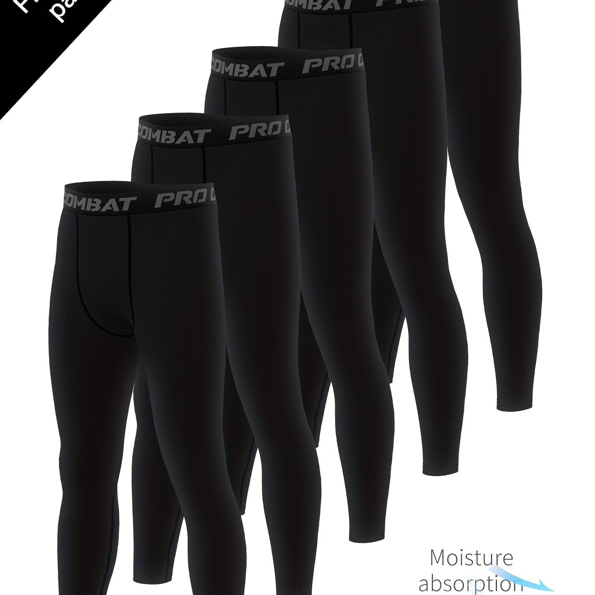 Men's 5pcs High Stretch Leggings Active Quick Drying Sports Compression Pants