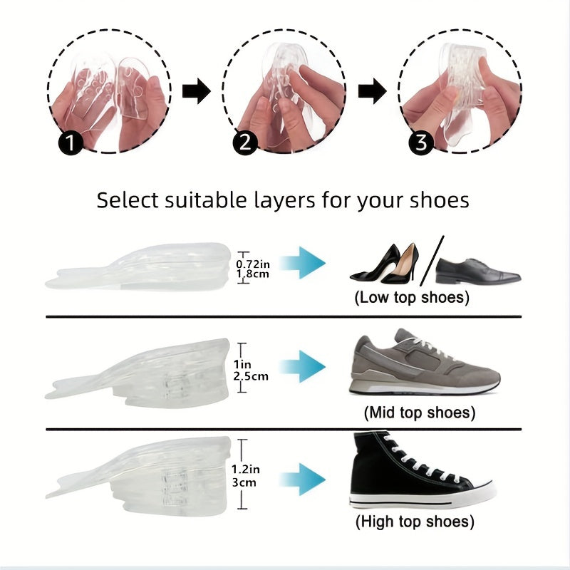 Adjustable 5 Layer Height Increasing Insoles for Men & Women