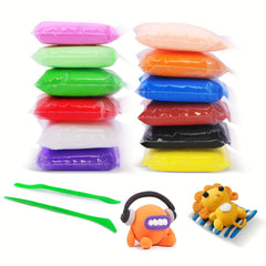 12 Colors Air Dry Magic Clay With 2 Tools for Kids DIY Art Crafts
