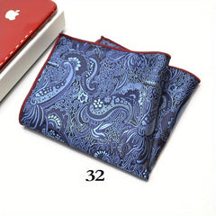 Men's Suit Handkerchief Paisley Cashew Pattern Jacquard Scarf Towel